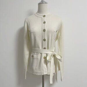 Chanel White Knit Cardigan